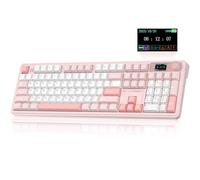 CORBOBO LINGBAO K108 Pro Wireless Mechanical Keyboard with Screen & Knob, Full Size Creamy Keyboard with Number Pad, 10000mAh Battery, PBT Keycaps, RGB Backlit, Hot-swappable Gaming Keyboards