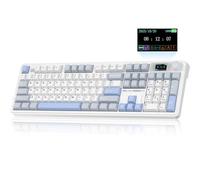 CORBOBO LINGBAO K108 Pro Wireless Mechanical Keyboard with Screen & Knob, Full Size Creamy Keyboard with Number Pad, 10000mAh Battery, PBT Keycaps, RGB Backlit, Hot-swappable Gaming Keyboards