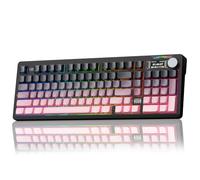 CORBOBO LINGBAO K98 Mechanical Keyboard Wireless, with Screen & Knob,RGB Gaming Keyboard, Tri-Mode BT5.0/2.4GHz/USB-C, Gasket Mount Hot-Swappable Linear Switches Gamer Keyboards