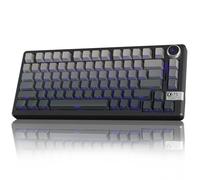 CORBOBO SOLAKAKA KI75 Wireless Mechanical Gaming Keyboard, 75% Percent Aluminum Hot Swappable Switches, Side-Printed RGB Backlit Custom Keyboard with Knob, Tri-Mode 2.4GHz/USB-C/BT 5.0 for PC