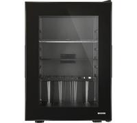 Corby Eton 40L Glass Minibar in Black, Black interior