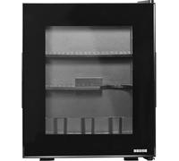 Corby Eton-E Glass Door Minibar - Silent Hotel Mini Bar with LED Light & Adjustable Shelves - Compact Beverage Cooler for Guest Rooms, Offices & Bedrooms - Black