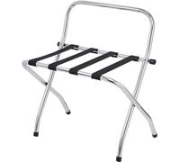 Corby Metal Luggage Rack with Back (Ashton / LGR0001) in Polished Steel