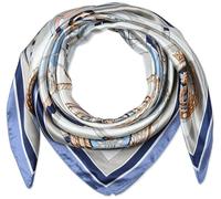 corciova 35" Ladies Satin Square Silk Like Hair Scarves and Wraps Headscarf for Sleeping Carolina Blue White Sailing Boat