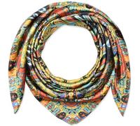 corciova 35 Large Women Satin Square Silk Like Hair Scarf Wrap Headscarf Golden Totems Curly Headband Tie Fashion Bandana