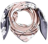 corciova 35" Women Silk Feeling 90 cm Square Hair Neck Sleeping Scarf Tea Rose Taupe Gray Two-color Magnolia