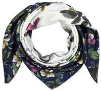 corciova 35" Women's Polyester Silk Feeling Square Hair Scarf Headscarf Oxford Blue and White Flowers Pattern