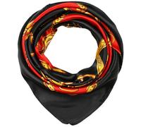 corciova 35 x 35 Ladies Satin Bandana Square Silk Like Hair Scarf Wrap Headscarf for Sleeping Black Red Chains Belts Bandana