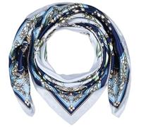 corciova 35 x 35 Women Silk Like Hair Scarf Bell Orchid Dark Midnight Blue White Curly Headband Tie Sleeping at Night Fashion