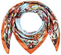 corciova Large Square Satin Silk Like Lightweight Scarf Hair Wrap Women Safety Orange Flower Curly Headband Fashion Bandana
