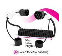 NEW Cord Type 1 To Type 2 Easy To Use EV Car Charging Cable Adaptor 7.4kW Black