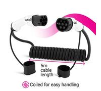 Cord 5M Coiled Ev Charging Cable - 22Kw Three Phase Type 2