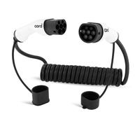 Cord Type 2 to Type 2 EV Coiled Charging Cable, 32amp, 22kW, 10 Metre (usable 8m), Three Phase