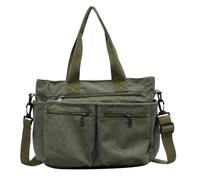 Cord Bag - Large College Bag, Stylish Shoulder Bag, Multi-Purpose Fabric Package, Lightweight Storage Purse, Casual Daily Buyer, Foldable Zip Handbag, Compact Travel Area, Green, Siehe Beschreibung