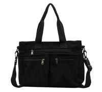 Cord Bag - Large College Bag, Stylish Shoulder Bag, Multi-Purpose Fabric Package, Lightweight Storage Purse, Casual Daily Buyer, Foldable Zip Handbag, Compact Travel Area, black, Siehe Beschreibung