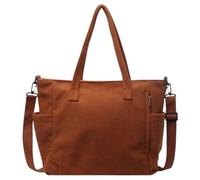 Cord Bag Versatile Shoulder Bag College Wind Commuting Corduroy Square Unisex Large Capacity Leisure Portable Crossbody(Brown)