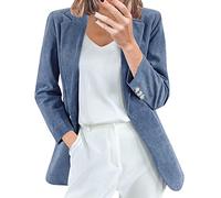 Cord Blazer Women's Sporty Casual Jacket Lapel Collar Suit Jackets Slim Fit Business Jacket Oversized Y2K Transition Jacket Long Sleeve Corduroy Jacket Business Office Jacket Casual Work Jacket, navy,