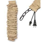 Cord & Chain Cover, 4 feet Tube Type, Faux Silk Fabric, Use for Chandelier, Lighting, Wires (Bloned Flaxen)