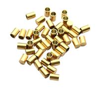 Cord End Caps 20pcs Stainless Steel Leather Cord Fastener End Caps 2-10mm Crimp Round Cap Accessory for DIY Jewelry Making Findings(A-Gold Color,8.0mm Hole)