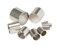 Cord End Caps 20pcs Stainless Steel Leather Cord Fastener End Caps 2-10mm Crimp Round Cap Accessory for DIY Jewelry Making Findings(A- Steel Color,2.0mm Hole)