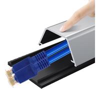 Cord Hider, Silver Snap-on Cord Covers for Wires On Floor,Wire Cord Hider- Prevent Cable Trips & Protect Wires(W 15mm,7ft/2.13m)