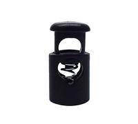 Cord Lock Single Barrel Spring Black Plastic Toggle Stopper Mini Size 8.5mm x 16mm for 3mm Drawstrings Pack of 25