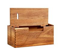 Cord Management Box - Wooden Cable Storage Hiding Container,Desktop Cord Box - for Home Office Dorm Room Hotel Farmhouse School Living Room Bedroom Study