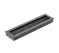 Cord Managment Cover Worktop Hole Cable Cover Grommet Rectangle Furniture PC Tidy Passage TV Cable Desk Installation (Black, 51 mm × 180 mm)