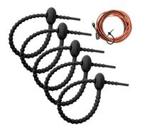 Cord Organiser Ties - 15 cm / 5.9 inch Silicone Bag Ties Cable Straps, Elastic Silicone Reusable Zip Tie, Length Adjustable Cord Management Strap for Travel Essentials Charging Cable Organiser