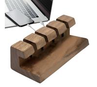Cord Organizer - 3.54x1.18x1.38 Inches Self Adhesive Wooden USB Cable Holder Wire Organizer | Cable Clips, Tape Supported by 4 Holes for Desktop USB Charging Cable
