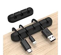 Cord Organizer, Cable Clips Cord Holder, Cable Management USB Cable Power Wire Cord Clips, 2 Packs Cable Organizers for Car Home and Office (5, 3 Slots),Black