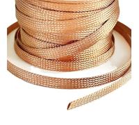 Cord Protector Wire 5M/2M Copper Braided Sleeve Tape Metal Mesh ID 2mm~28mm Conduit Wire And Cable Shielding Conductive Protective Hose(Color 1,25mm x 2M)