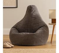 Cord Recliner Bean Bag - Grey
