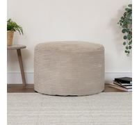 Cord Round Footstool Large Filled Bean Bag Pouffe Corduroy Stool Ottoman