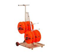 Cord Storage Reel Wire Spool Rack, Multi-Purpose Cable Organizer and Dispenser for Electrical and Industrial Use,Red-4 Reel