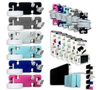 CordBrick 6pk Weighted Cord Holder for Nightstand - Phone Charger Cable Management for Travel - Phone Accessory Stocking Stuffers for Adults - Multipurpose Gift for Home, Office, Assorted