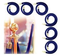 Corded barrier tape Blue Queue Divider Rope Stanchion Rope Pack Of 2 0.6-3M(6pcs,2.2M/7.2Ft/86.6In)