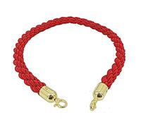 Corded barrier tape Crowd Control Barrier Hemp Rope With Metal Hooks Multicolor 0.6-3M(Red,Length 0.9M/3Ft/36In)