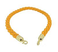 Corded barrier tape Crowd Control Barrier Hemp Rope With Metal Hooks Multicolor 0.6-3M(Yellow,Length 2.7M/8.9Ft/106In)