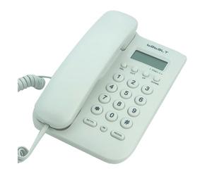 Corded Basic Landline Phone, TelPal FSK/DTMF Simple Caller ID Telephone with LCD Incoming Call Number Display, Small Desk/Wall Mountable Analog Phone for Home Office (White)