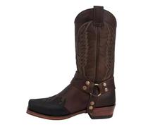 Corded & Burnished Boot Square-Toe European American Embroidered Unisex Leather Boots With Side Zipper Knight For Men, Insulated Low Heel Footwear