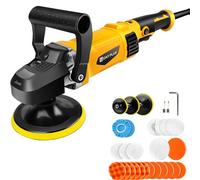 Corded car Polisher 125/150/180mm Polisher for Car 9mm Long-Throw Polisher with 6 Speeds Adjustable (800-6800RPM)