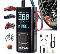 Corded/Cordless Dual Purpose Digital Tyre Inflator, 6000mAh DC 12V 150 PSI Portable Air Compressor, Supports Preset Tyre Pressure and Auto Shutoff, with LED Light for Vehicle Tyres/Bike/Inflatables