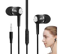 Corded Earphones with Micz - 3.5mm Wired Noise Isolating In Ear Headset, Clear Sound Audio cable-Earbuds, Built In Microphone Handsfree Device | For Music Production Gamng Exercise Calls Daily Use
