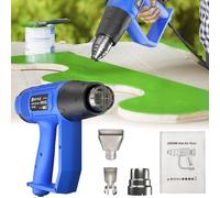 Corded Electric Heat Gun 2000W Industrial Handheld Electric Hot Air Gun Kit Dual Temperature Adjustable 300℃&600℃, 3 Nozzles for Craft, Car Film, Unfreeze Water Pipes, Shrink Tubing, Vinyl Wrap