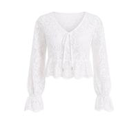 Corded Floral Lace Blouse - female - Michael Kors - Blouses - White - M - Blouses & Shirts M