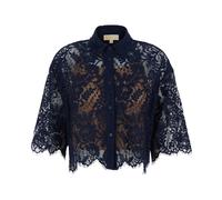 Corded Floral Lace Cropped Blouse- female- Michael Kors- Shirts- Blue- S- Blouses & Shirts S