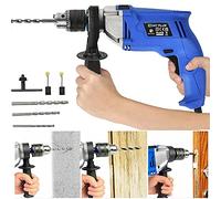 Corded Hammer Drill 240V, 850W Electric Impact Drill 3000RPM, Impact Hammer Drilll with Variable-Speed Trigger, 360° Rotating Handle, Gauge Depth, Chuck Key # YL01