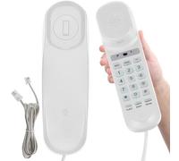 Corded House Phones Landline,Landline Telephone Last Number Redial, Pause, Flash, Dial Pad on Base unit Desk Home Phone,Wall/Desk Mountable Landline Telephone, for Office, Hotel,Home,Bathroom(White)