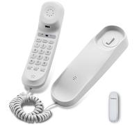 Corded House Phones Landline, Wall Mountable Landline Telephone Last Number Redial,Pause,Flash,Dial Pad on Base unit Desk Home Phone landline Phone with Large Buttons for The Home,Office,Hotel(White)